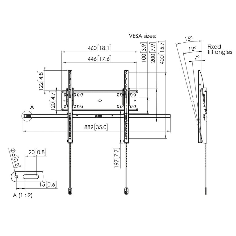 Support mural inclinable VOGELS PFW 4510 42 55 Ecran plat 50 kg - vue 3