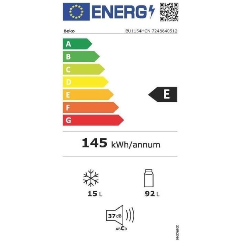 Réfrigérateur Top Encastrable BEKO BU1154HCN – 107 L, Froid Statique - vue 5