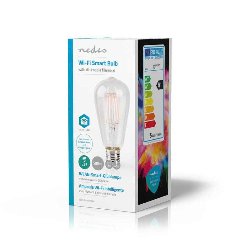 Nedis Wifi Smart Led Filament Glühlampe Wifilf10wtst64 E27 St64 500 Lm - vue 3