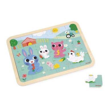 Puzzle in legno Janod À la ferme 24 pezzi