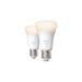 Pack de 2 ampoules connectées Philips Hue White E27 75W pour une ambiance lumineuse personnalisable