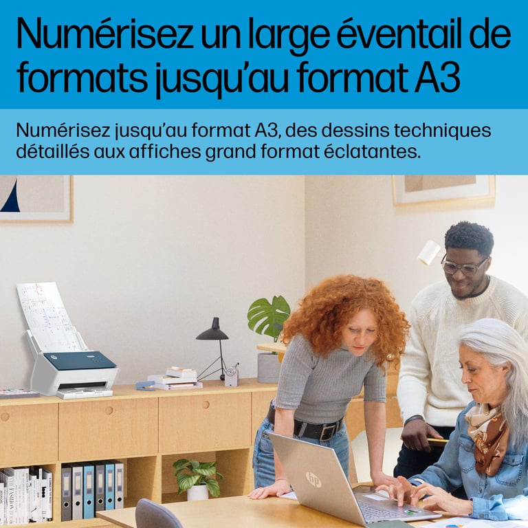 HP ScanJet Enterprise Flow 9000 s1 Scanner de documents CMOS / CIS Recto verso A3Ledger 600 dpi x 600 dpi jusqu'à 80 ppm mono / jusqu'à 80 ppm couleur Chargeur automatique de... - vue 3