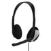 Hama Essential HS 200 Casque Avec fil Arceau Appels/Musique Noir, Argent