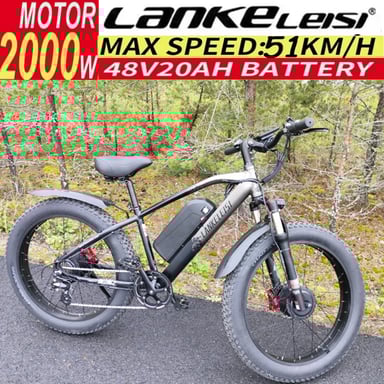 Bici elettrica LANKELEISI MG740PLUS Doppio motore 2000W 26 pollici 48V 20AH