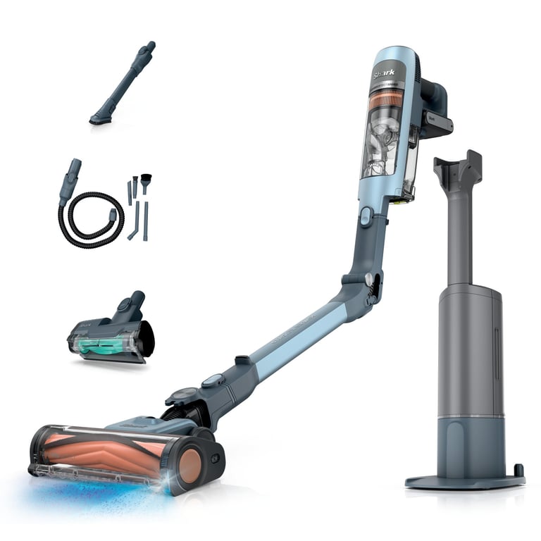 Shark Aspirateur sans Fil IA3244EUT 350W 60 min Anti-emmêlement HEPA Bleu Glacé