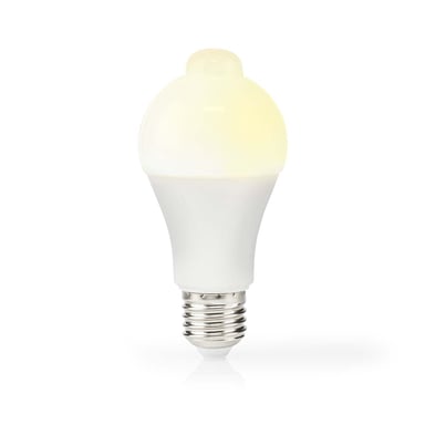 Nedis Bombilla LED E27 A60 8,5W 806lm 3000K Esmerilado con sensor de movimiento Blanco