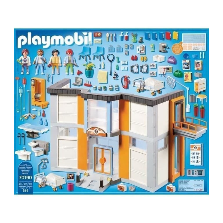 PLAYMOBIL 70190 - City Life - Hopital amenage  - Nouveaute 2020 - Neuf