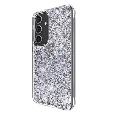 Custodia per Samsung Galaxy S24+ Design con paillettes disco iridescenti