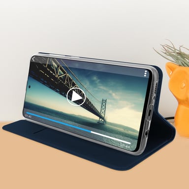 Housse pour Samsung Galaxy A51 Étui Folio Porte-carte Support Vidéo Bleu nuit