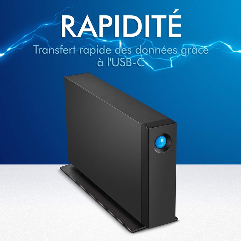LaCie STHA24000800 disque dur externe 24 To 7200 tr/min USB Type-C 3.2 Gen 2 (3.1 Gen 2) Noir