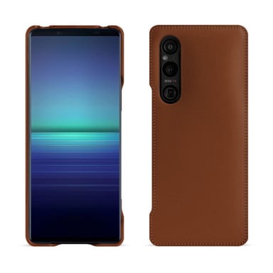 Coque cuir Sony Xperia 1 V -  - Marron - Cuir lisse