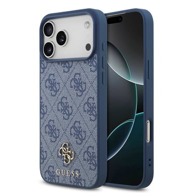 Guess Coque 4G Metal Logo MagSafe pour Apple iPhone 17 Pro Max - Bleu