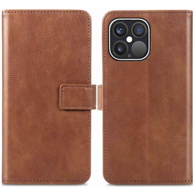 imoshion Étui de téléphone portefeuille Luxe pour Apple iPhone 13 Pro - brun
