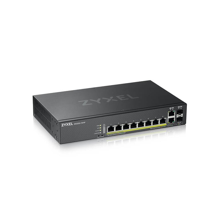 Zyxel GS2220 10HP EU0101F commutateur réseau Géré L2 Gigabit Ethernet 101001000 Connexion Ethernet supportant 'alimentation via ce port PoE Neuf