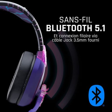 Lexip Sasuke Revenge Auriculares Inalámbrico y alámbrico Diadema Juego Bluetooth Negro, Púrpura