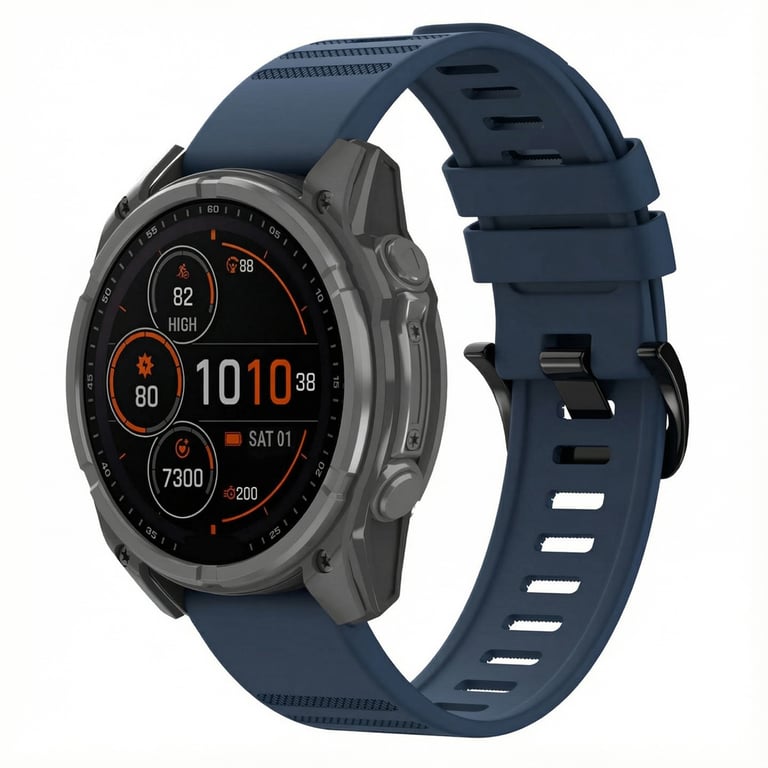 imoshion Bracelet QuickFit® Stripe en silicone - Connexion Garmin 22 mm - Bleu foncé - Neuf