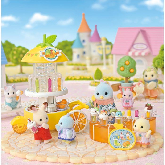 Playset stand de jus Sylvanian Families Citrus Bird avec toppings multicolore - Neuf