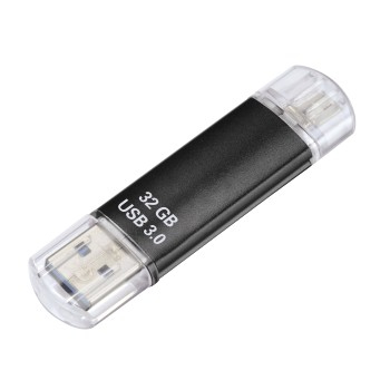 Hama Laeta Twin, 32GB lecteur USB flash 32 Go USB Type-A / Micro-USB 3.2 Gen 1 (3.1 Gen 1) Noir