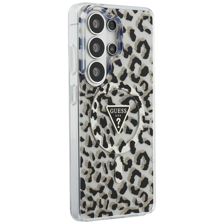 Coque Guess IML Leopard Print Triangle MagSafe pour Samsung Galaxy S26 Ultra - vue 7