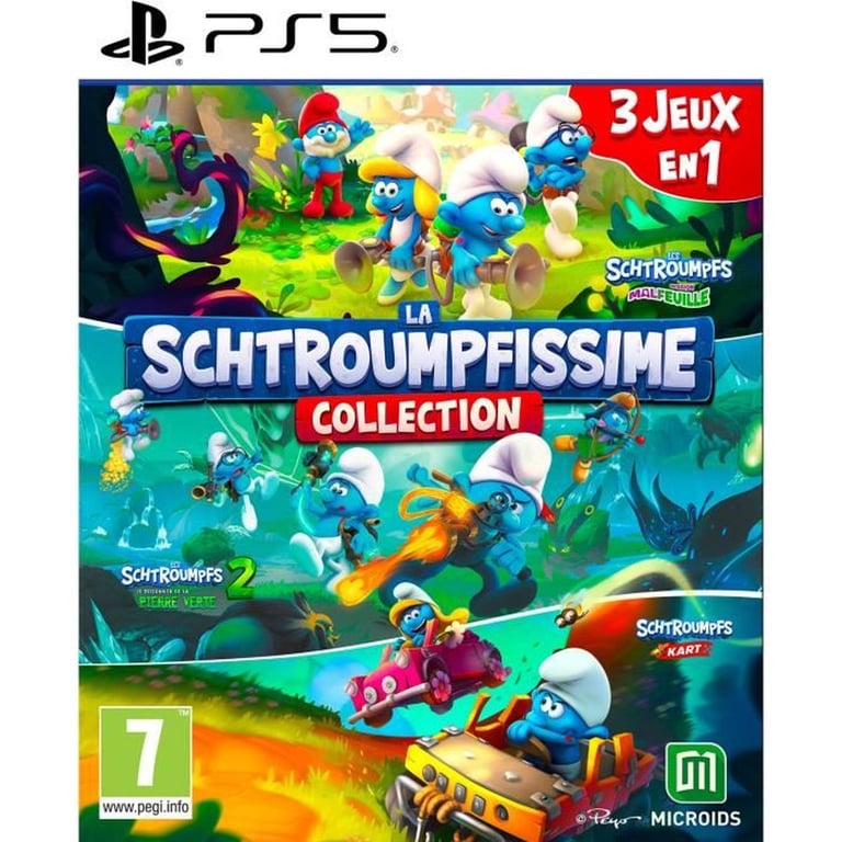 Jeu vidéo - La Schtroumpfissime Collection - PS5 - 3 jeux en 1 - Aventure et karting - Neuf