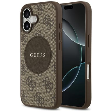 Custodia Guess 4G Circle Classic Logo MagSafe per iPhone 17, marrone