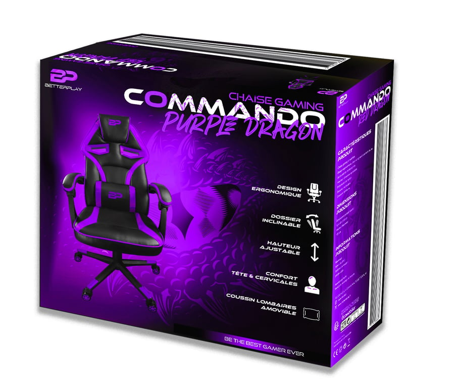 Chaise gaming confort Betterplay COMMANDO EDITION LIMITÉE BLACK au meilleur  prix