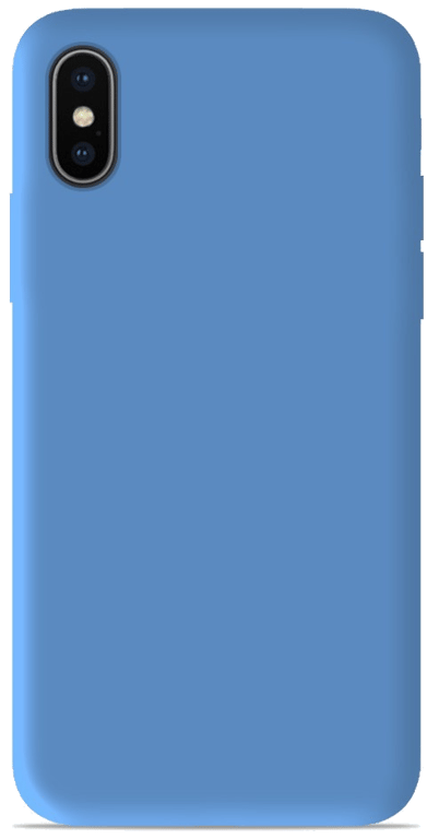 Coque silicone unie compatible Mat Bleu Apple iPhone X iPhone XS