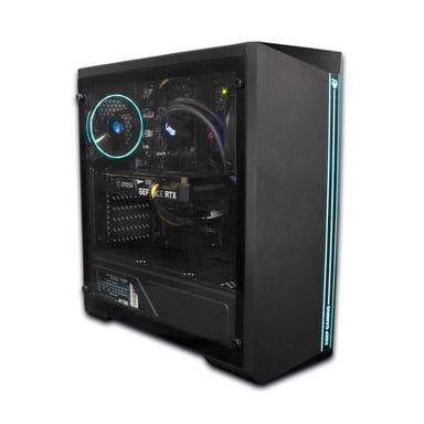 PC completo per videogiocatori - Intel Core i5-12400F, Nvidia RTX 3050, 16 GB di RAM, 2 TB SSD, FDOS, monitor QHD HDR da 27'', tastiera (QWERTY) + cuffie + auricolari + mouse + mouse pad