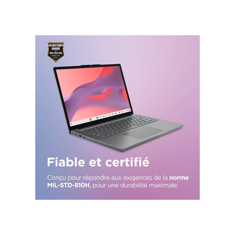 PC Portable Chromebook LENOVO 14M8911 Chrome OS 14 WUXGA MTK 540 RAM 8 Go Stockage AZERTY - vue 4