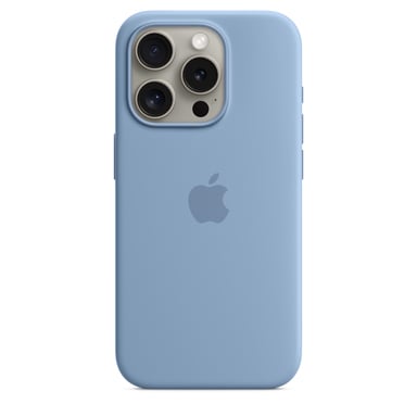Custodia in silicone con MagSafe per iPhone 15 Pro Winter Blue