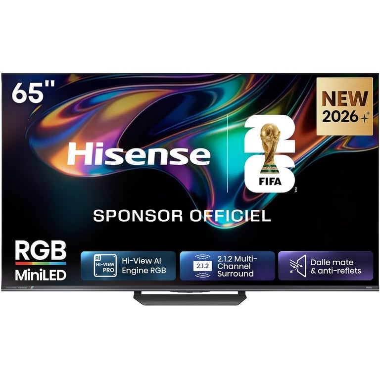 TV Hisense RGB Mini LED 4K 65UR8S 164 cm 2026 - vue 4