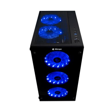 PC completo per videogiocatori Nitropc Pack Gold v2 - AMD Ryzen 5 5600X, RX 6600 8GB, RAM 16GB, M.2 1TB, Win11, WiFi - Schermo 24'' FullHD e accessori