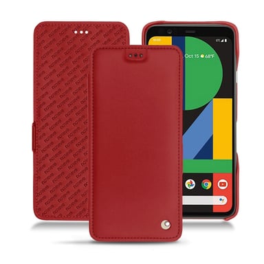 Housse cuir Google Pixel 4 XL - Rabat horizontal - Rouge - Cuir lisse