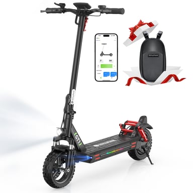 isinwheel GT1 Monopattino elettrico 800W 48V 10Ah Batteria, monopattino pieghevole fuoristrada da 10 pollici Controllo app