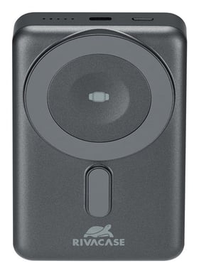 Rivacase VA2608 batería externa Polímero de litio 10000 mAh Cargador inalámbrico Negro, Gris