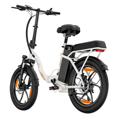 Vélo électrique pliant ZAZAWORK C16, batterie amovible 48 V 16 Ah, transmission Shimano 7 vitesses - Blanc