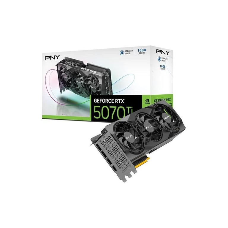 Carte Graphique PNY GeForce RTX 5070 Ti VCG5070T16TFXPB1 – 16 Go GDDR7, PCIe 5.0, DLSS 4 - vue 3