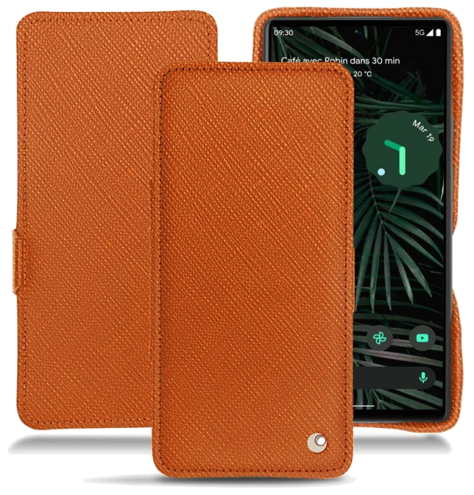 Housse cuir Google Pixel 6 Pro - Rabat horizontalOrange
