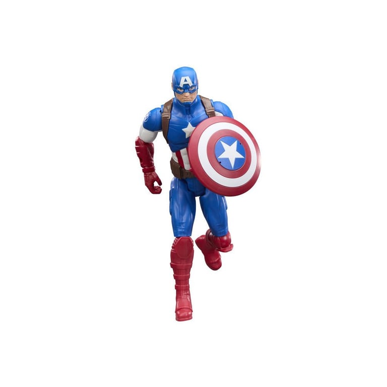 Figurine Marvel Avengers Titan Series Captain America HASBRO 30 cm 11 points d'articulation avec bouclier rond - Neuf