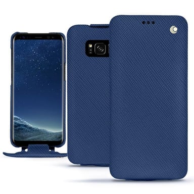 Housse cuir Samsung Galaxy S8 -  - Bleu - Cuir saffiano