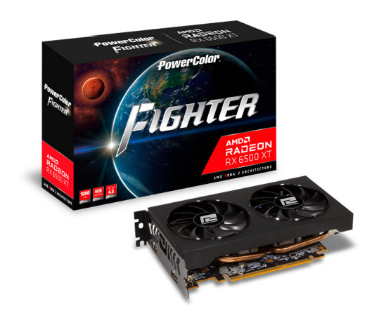 PowerColor AXRX 6500XT 4GBD6 DHOC carte graphique AMD Radeon RX 6500 XT 4 Go GDDR6 Neuf