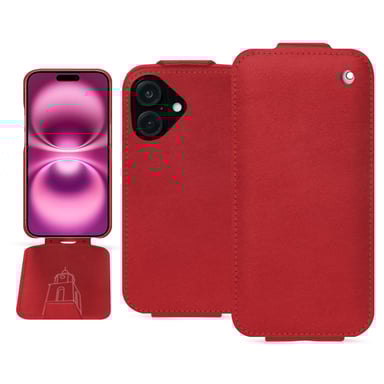 Housse cuir Apple iPhone 16 Plus -  - Rouge - Cuir lisse premium