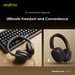 oraimo BoomPop Lite Blanco – Auriculares Bluetooth plegables, 65h de batería, Sonido Espacial Sound360, Modo Gaming, ENC