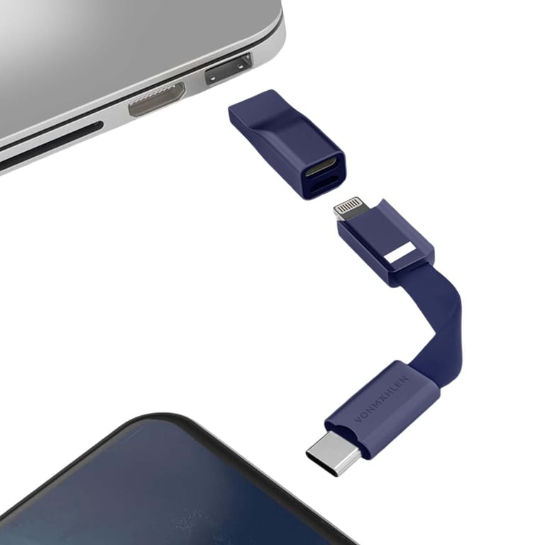 Câble High Five USB A+C / microUSB & USB C & Lightning 2. 7cm Format Porte clés FastCharge Allroundo® Neuf - vue 6