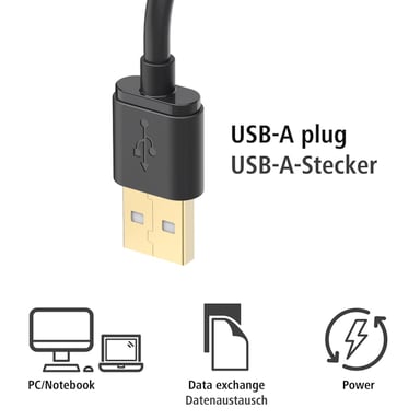 Cable micro USB 2 en 1 con adaptador USB Type-C, 1 m, negro