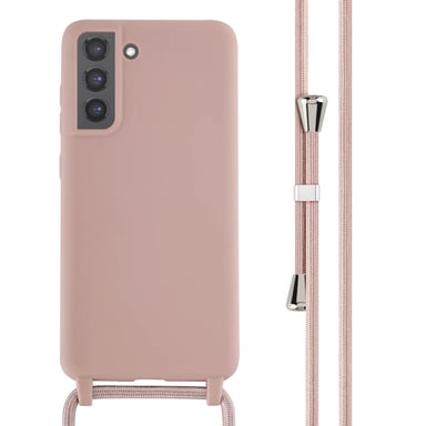 imoshion ?Coque en silicone avec cordon pour Samsung Galaxy S21 FE - Sand Pink
