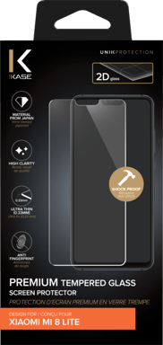 Protezione dello schermo in vetro temperato premium per Xiaomi Mi 8 Lite, trasparente