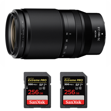 Objetivo Nikon Z 70-180mm f/2.8 + 2 SanDisk 256GB Extreme PRO UHS-II + Ebook ''20 consejos para fotos que impactan''