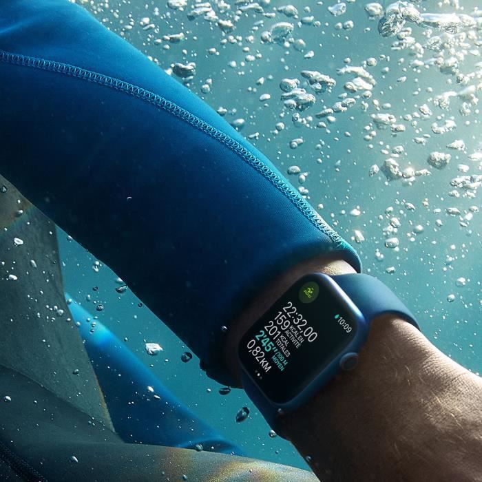Watch Nike Series 7 GPS + Cellular, boîtier Aluminium Minuit 41mm avec Bracelet Nike Sport Anthracite - Noir