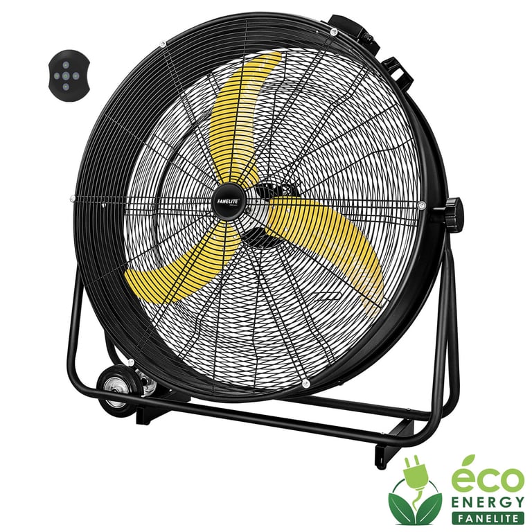 Fanelite Turbine d'air FD75 DC Moteur DC Hélice 75 cm 6 vitesses Professionnel Très fort débit d'air Neuf